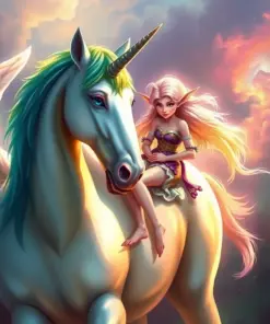 Elf With Unicorn Paint By Numbers