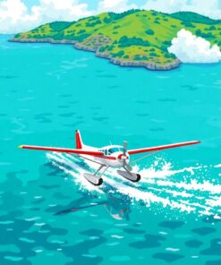 Emerald Bay Seaplane Landing Paint By Numbers