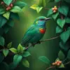 Emerald Bird On Vine Paint By Numbers