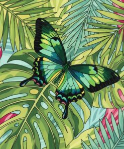 Emerald Birdwing Tropical Leaf Paint By Numbers