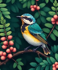 Emerald Ferns Vintage Warbler Paint By Numbers