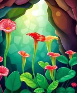 Emerald Grotto Pitcher Plants Paint By Numbers