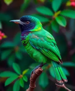 Emerald Shadows Collared Trogon paint by numbers
