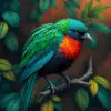 Emerald Toucanet Vintage Storm paint by numbers