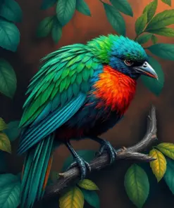 Emerald Toucanet Vintage Storm paint by numbers
