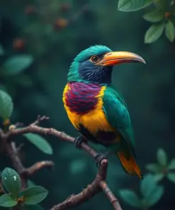Emerald Toucanet Vintage Storm paint by numbers