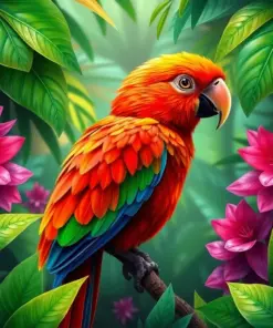 Emerald Tropical Bird Haven Paint By Numbers