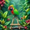 Emerald Tropical Bird Haven Paint By Numbers