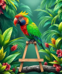 Emerald Tropical Bird Haven Paint By Numbers