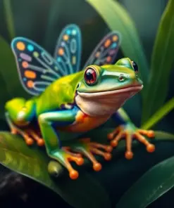 Enchanted Tropical Frog Monarch paint by numbers