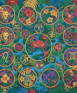 Engraved Tropical Zodiac Flora Paint By Numbers