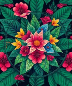 Engraved Tropical Zodiac Flora Paint By Numbers