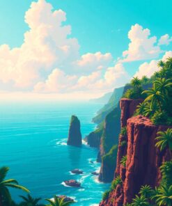 Tropical Cliffs Paint Numbers