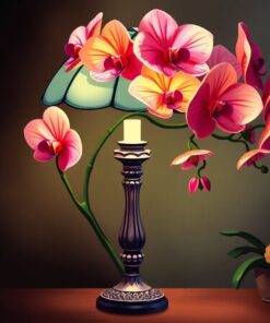European Antique Orchid Lamp Paint By Numbers