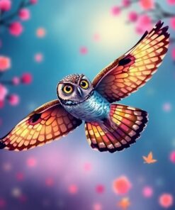 Evening Owl Butterfly Flight Paint By Numbers