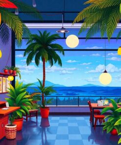 Evening Tropical Newsroom Paint By Numbers