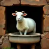 Ewe At Antique Trough Paint By Numbers
