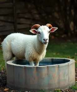Ewe At Antique Trough Paint By Numbers