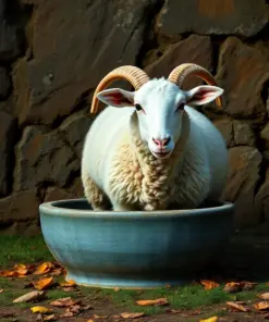 Ewe At Antique Trough Paint By Numbers