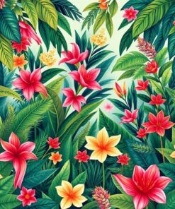 Examining Vintage Jungle Flora Paint By Numbers