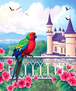 Exotic Birds Romantic Balcony Paint By Numbers