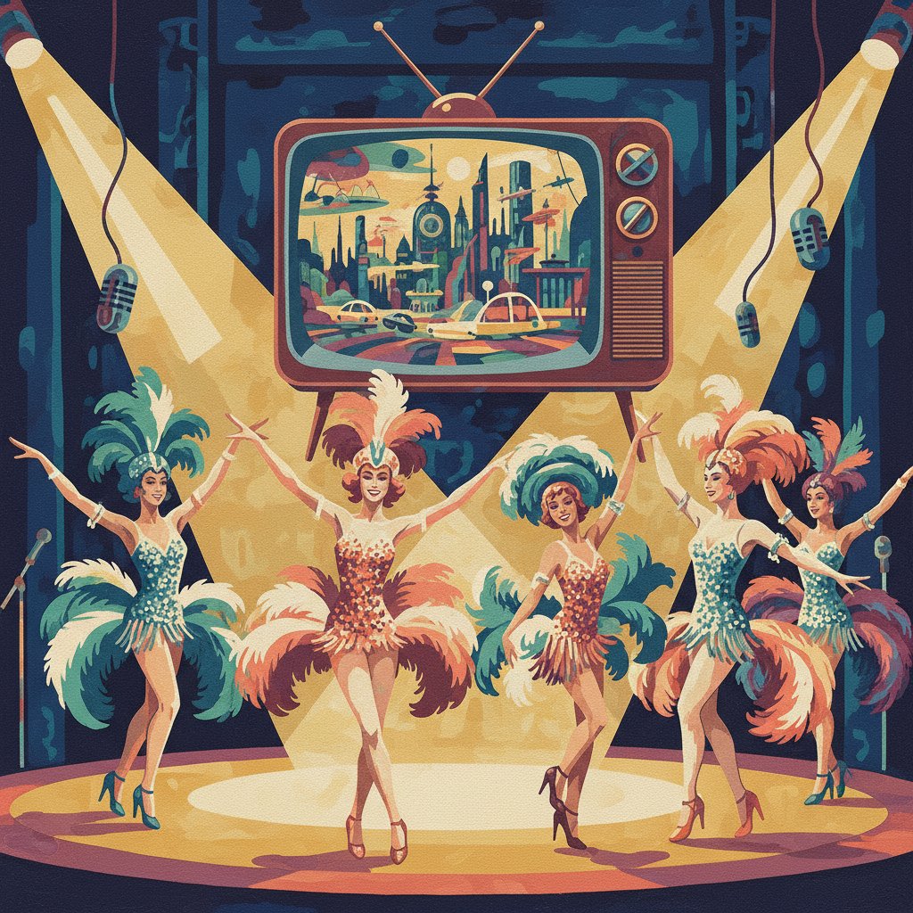 Exotic Cabaret Broadcast Paint By Numbers Kit | Vintage Art completed