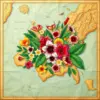 Exotic Flora Map Overlay Paint By Numbers