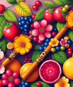 Exotic Fruit Vintage Flutes Paint By Numbers