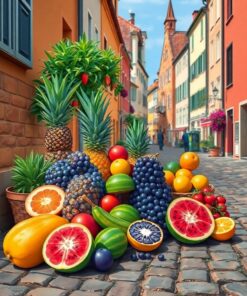 Fruits Cobblestones Paint Numbers