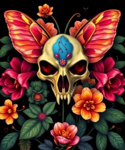 Moth Flora Paint Numbers