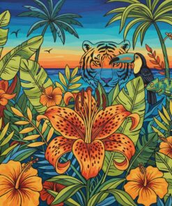 Exotic Tiger Lily Center Paint By Numbers