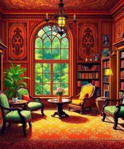 Exotic Victorian Reading Room Paint By Numbers