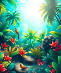 Exploring The Tropical Floor Paint By Numbers