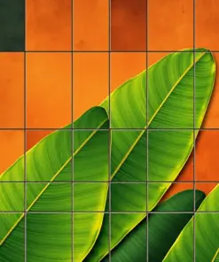 Faded Banana Leaf Tiles Paint By Numbers