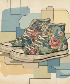 Faded Botanical High Tops Paint By Numbers