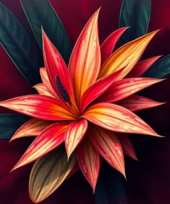 Faded Bromeliad Vintage Flight Paint By Numbers