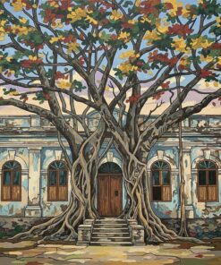 Faded Colonial Banyan Facade Paint By Numbers