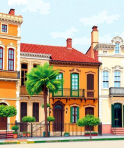 Faded Colonial Facades Paint By Numbers