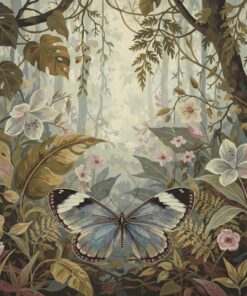 Faded Flora Jungle Glasswing Paint By Numbers