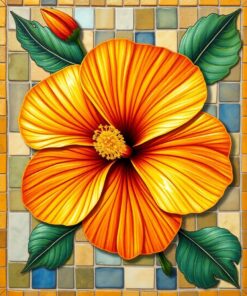 Hibiscus Tile Paint Numbers