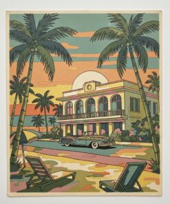 Faded Havana Resort Matchcover Paint By Numbers