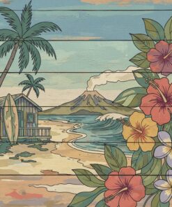 Faded Hawaiian Wall Postcard Paint By Numbers