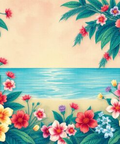 Faded Island Floral Mat Paint By Numbers