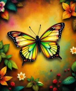 Faded Rainforest Butterfly Atlas Paint By Numbers