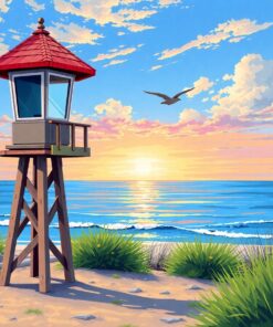 Faded Shoreline Watchpost Paint By Numbers