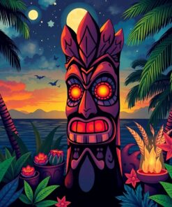Faded Tiki Twilight Paint By Numbers
