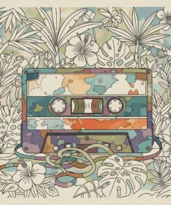 Faded Tropical Audio Cassette Paint By Numbers