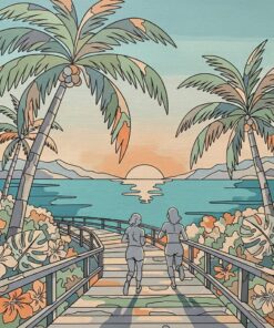 Faded Tropical Boardwalk Runners Paint By Numbers