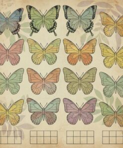 Faded Tropical Butterfly Chart Paint By Numbers