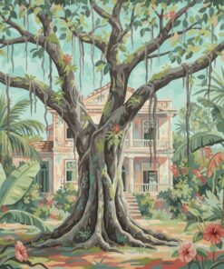 Faded Tropical Heritage Tree Paint By Numbers
